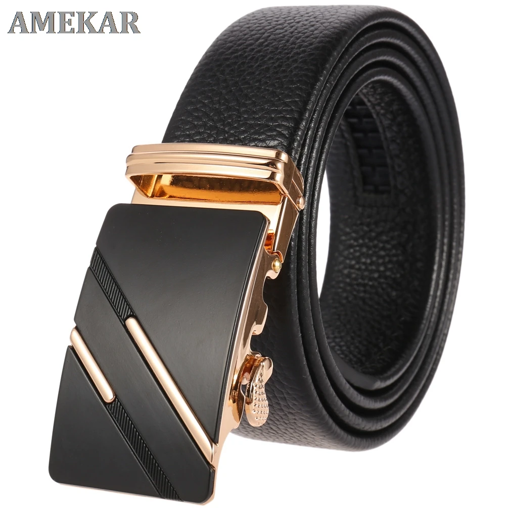 

High quality men belt leather belt men automatic buckle male Fashion designer jeans chain stretch luxury brand