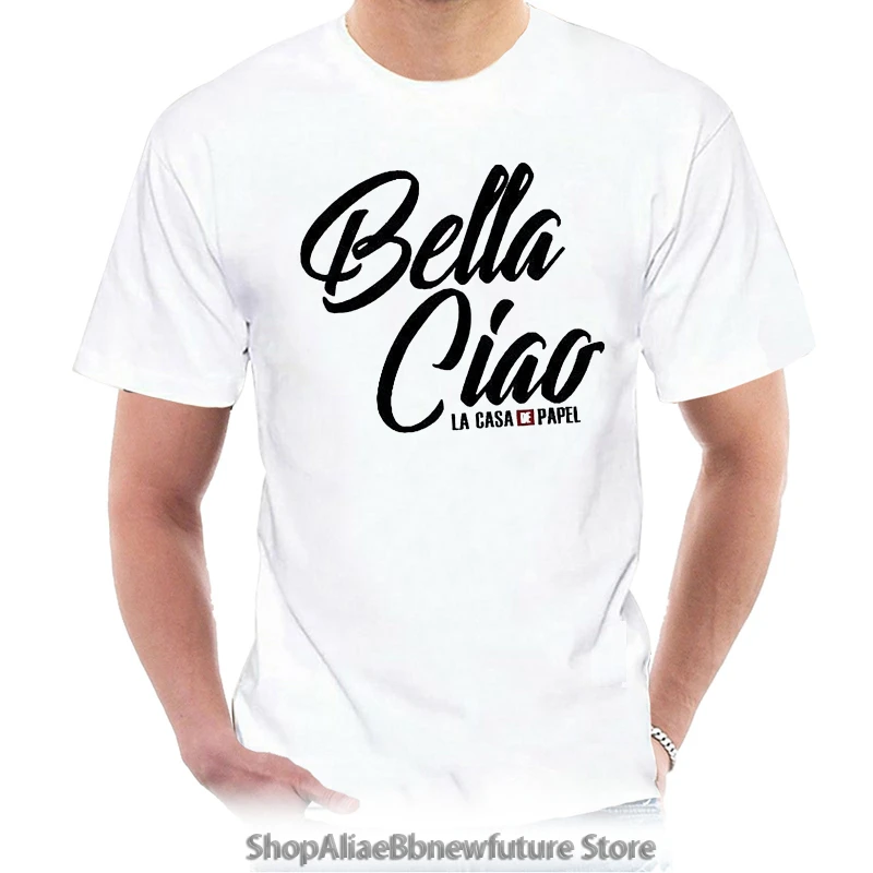 

Футболка La Casa De Papel Bella Ciao Для мужчин) с круглым вырезом и Рубашка с короткими рукавами хлопковая Футболка 4948Y