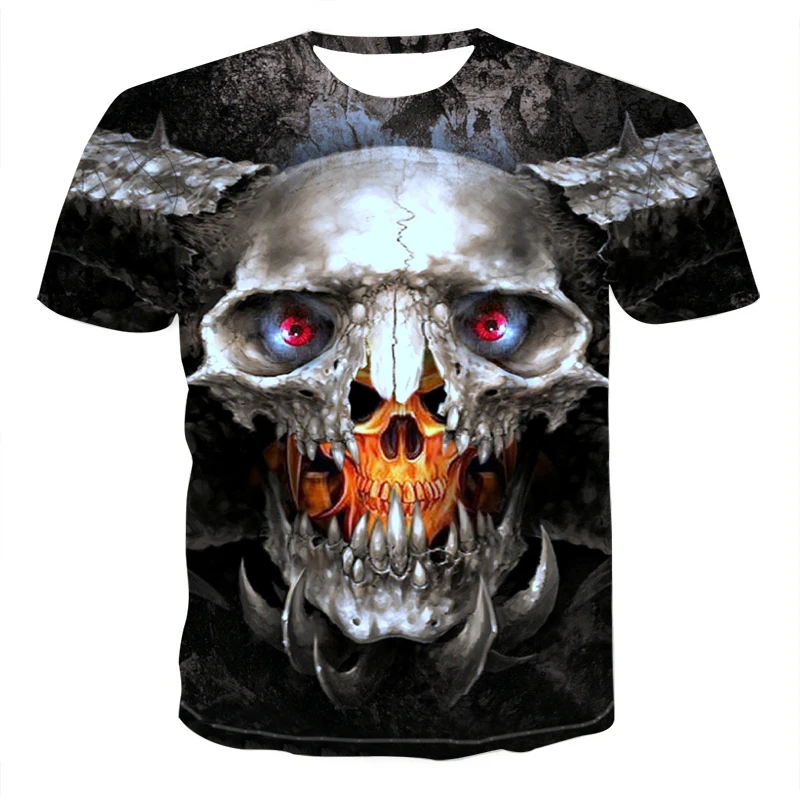 2020 New Skull Clothes Men Short Sleeve T-shirt 3D Print T Shirt Casual Breathable Funny T Shirts Men Mens Summer