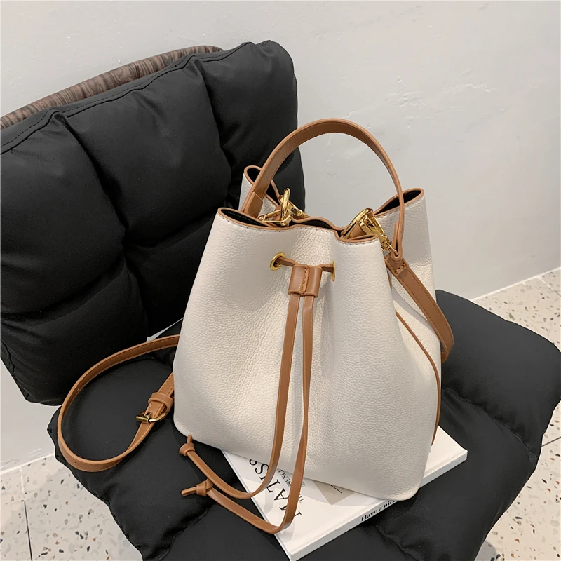 

Drawstring Bucket Small Women Purses And Handbags Unique Design Grained Soft Ladies Shoulder Crossbody Bags Summer 2022