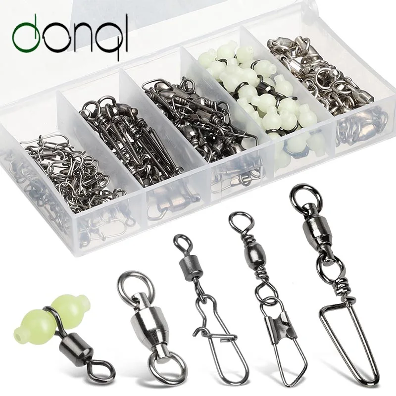 DONQL 50 шт./компл. 5 видов гибридных рыболовных соединителей блокирующая Пряжка