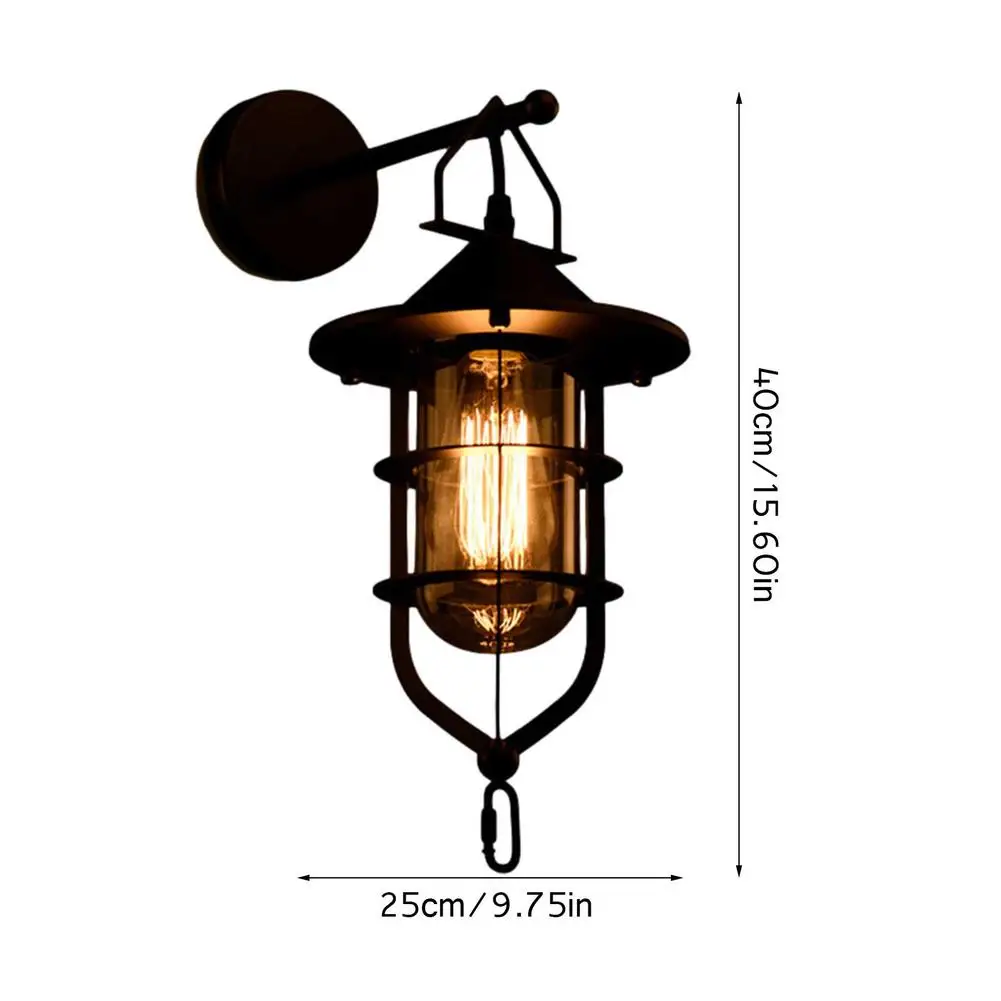 

Retro Vintage Wall Light Industrial Wall Lamp Shade Wrought Iron Indoor Loft Cafe Bar Sconce Lights Decoration E27 LED Wall Lamp