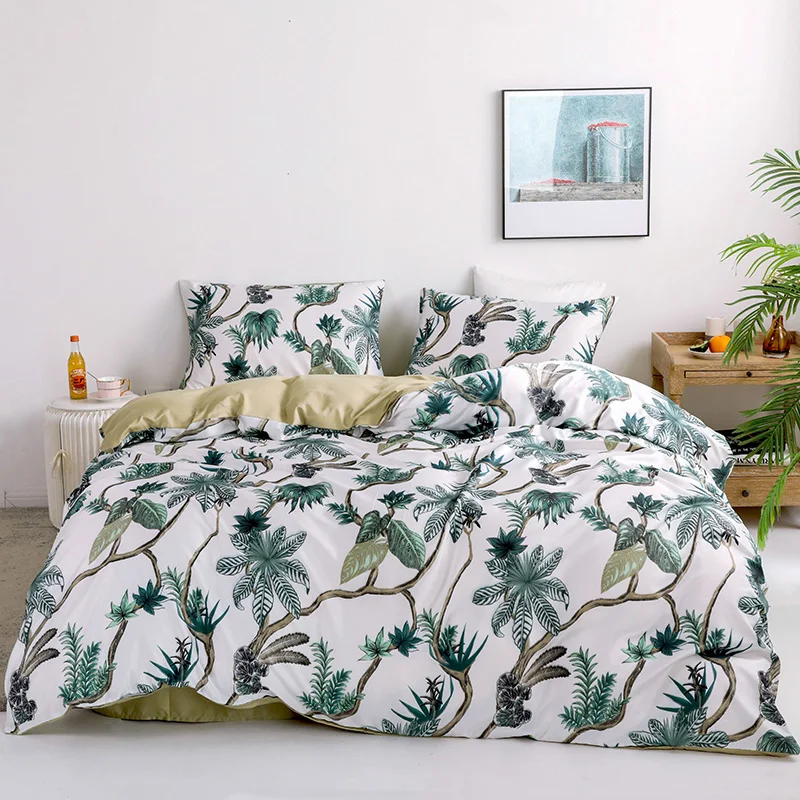 

3/4 шт., набор постельного белья из шелка с принтом