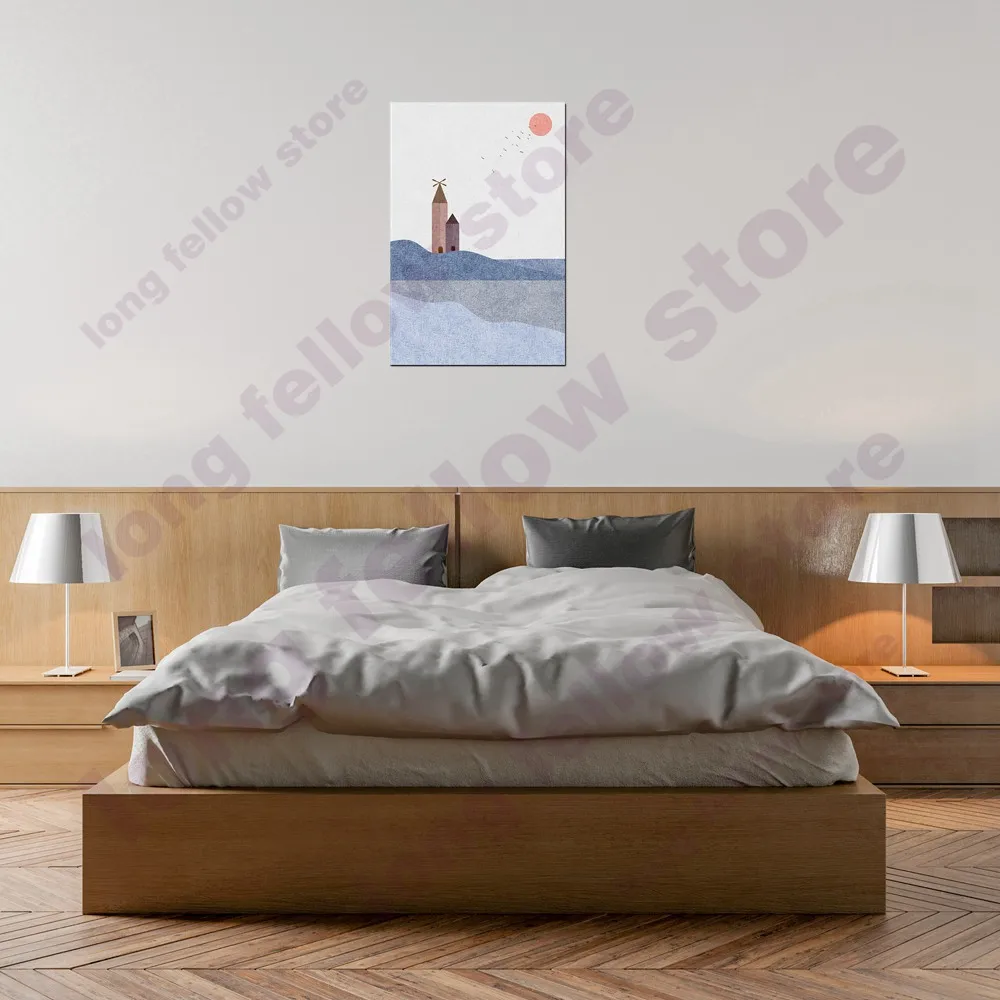 Настенная картина с цветными оленями и розовыми цветами для гостиной офиса лобби