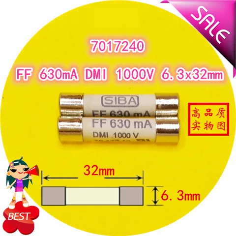 

Multimeter FF 630 ma DMI 1000 v 7017240 6.3 x32mm fuse tube