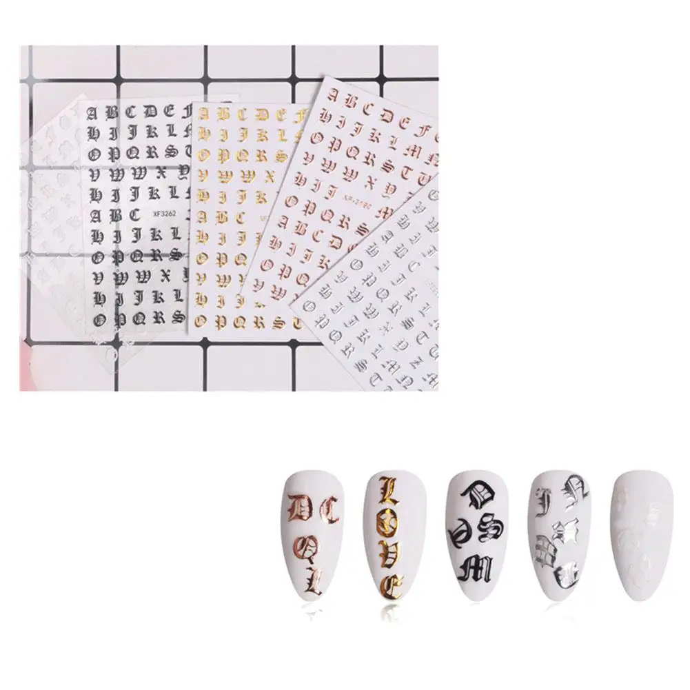 Зоопарк 5 листов/набор стикеры 3D на ногти Nail Art Переводные картинки Английский алфавит шаблон DIY украшения ногтей