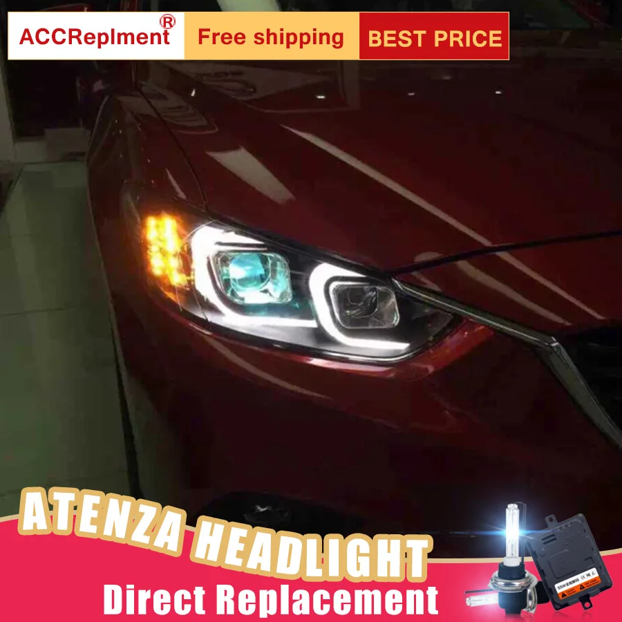 2 шт. светодиодный фары для Mazda 6 Atenza 2014 2015 автомобильный фонарь ангельские глазки