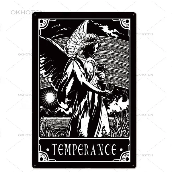 

Tarot Metal Poster Plaque Metal Vintage Psychic Metal Sign Tin Sign Wall Decor For Divination Shop Iron Painting