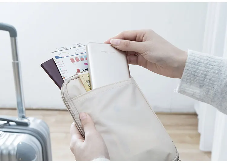 Travel Digital Pouch Nylon Travel Passport Case Multi Purpose Zipper Card and ID Holder Cable Gadgets Organizer