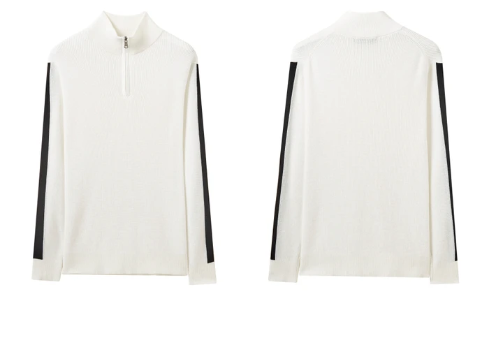 Giordano мужские свитера Mockneck половина Placket контрастный вязаный свитер молния муха Легкий эластичный мужской s свитера для 90059877