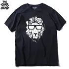 COOLMIND LI0211 Хлопковая мужская футболка с коротким рукавом и принтом льва, повседневная трикотажная Мужская футболка с круглым вырезом, мужские топы, футболки