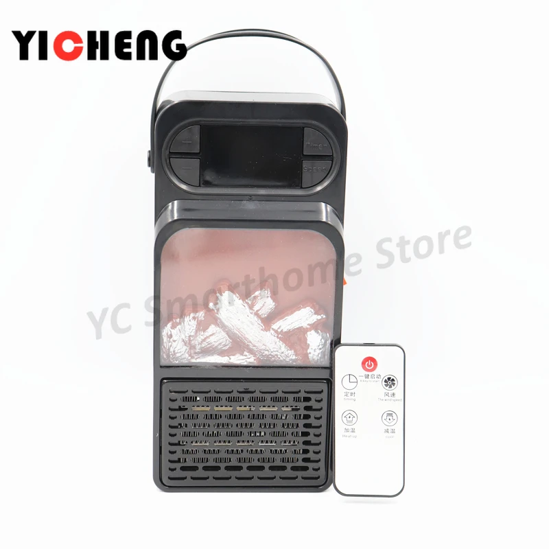 

EU Flame Heater Digital Display Temperature Remote Control Fan Heater Mini 900W Energy saving