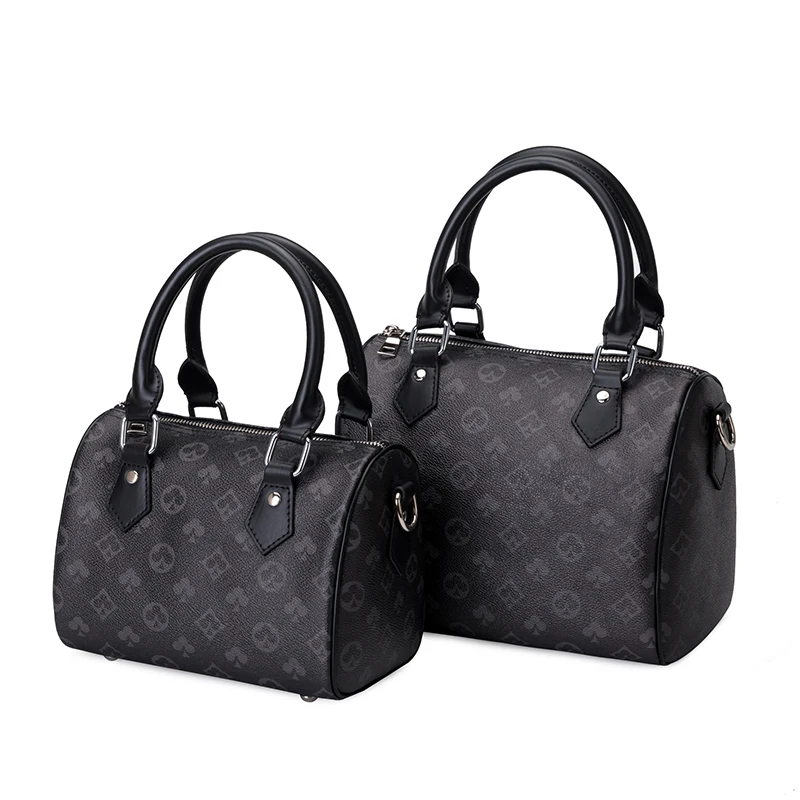 

orange Vintage Boston PU Leather Bag Women Classical Floral Messenger Bag Girls Crossbody Bag Tote Leather Women Shoudler Bag