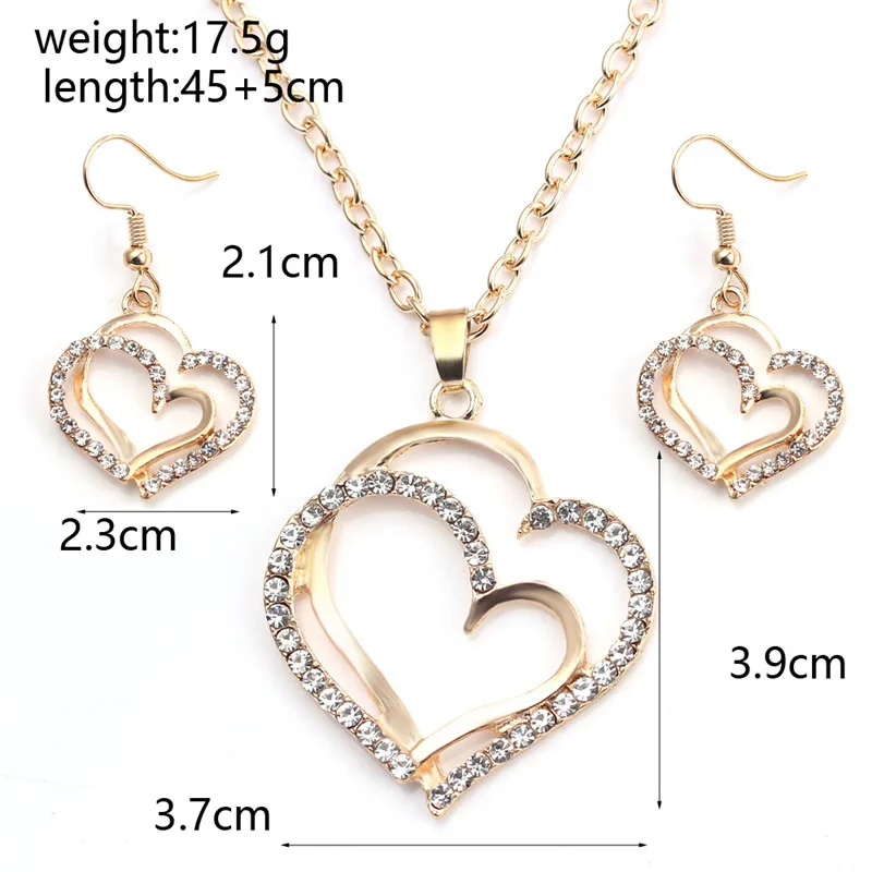 Женский ювелирный комплект из колье и серёг под розовое золото | Украшения