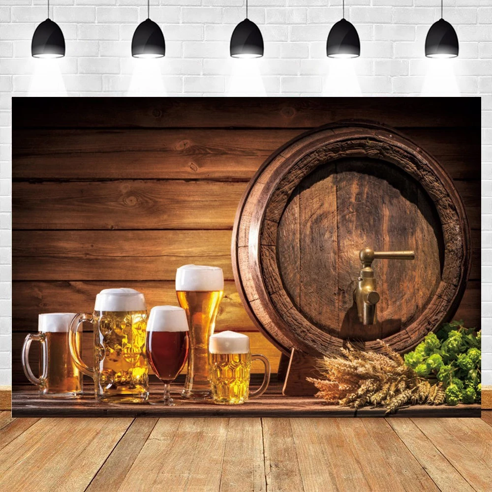 Фон Октоберфест пиво хлеб деревянная доска Пшеница вино банка фотография фон