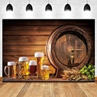 Фон Октоберфест пиво хлеб деревянная доска Пшеница вино банка фотография фон винил фотография Фотостудия карнавал Декор