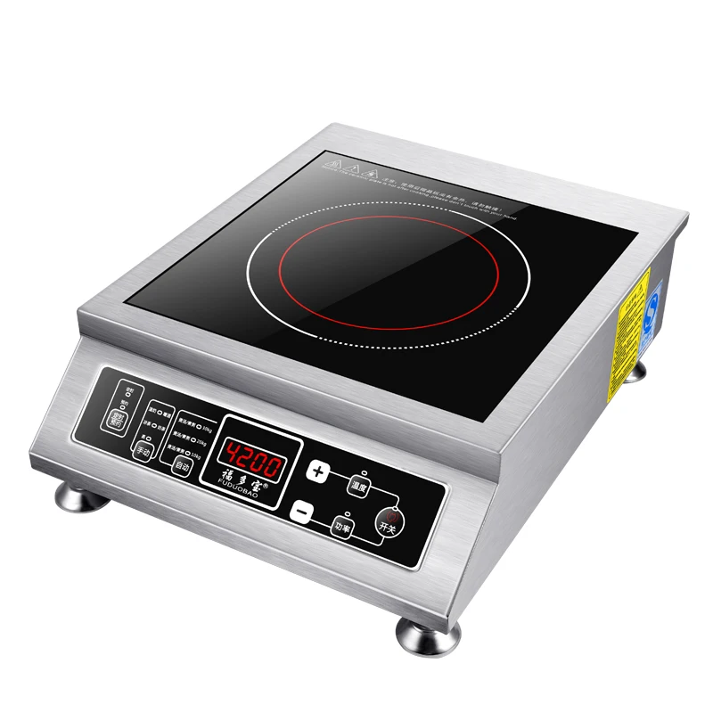 

Stainless Steel 4200w Watt Induction Cooker High Power Plane Button Knob Household Commercial Fire Boiler Factory Direct