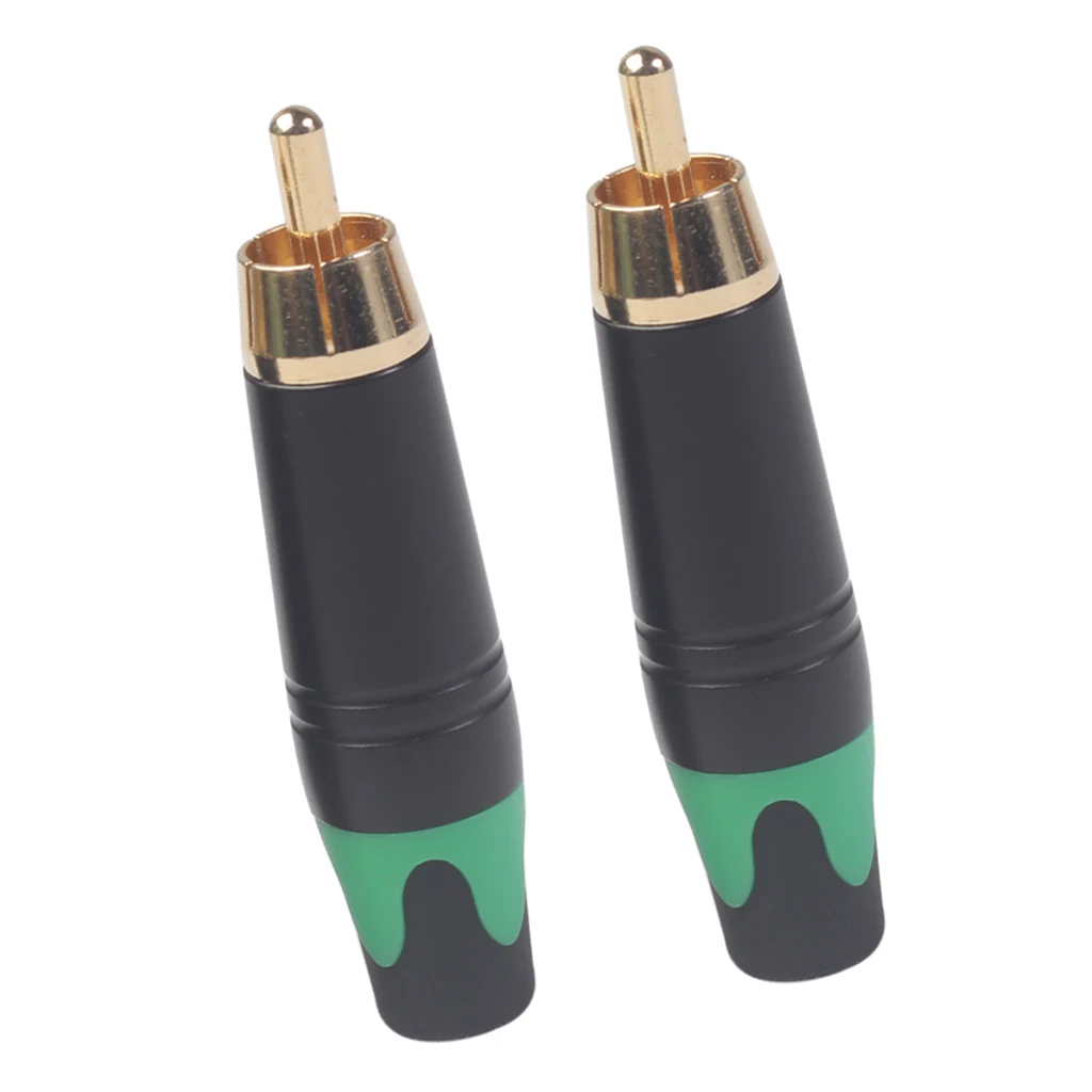

Lots 2 Alloy RCA Gold Plated Plug Connector Audio Adapter for Cable Accs