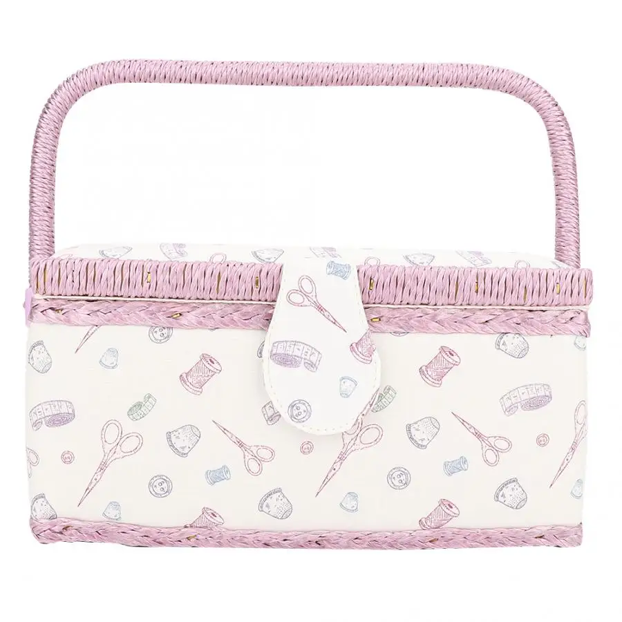 

Sewing Basket Household Fabric Craft Thread Needle Storage Box Organizer Remote Control Holder Sewing Box Organizer Accessories