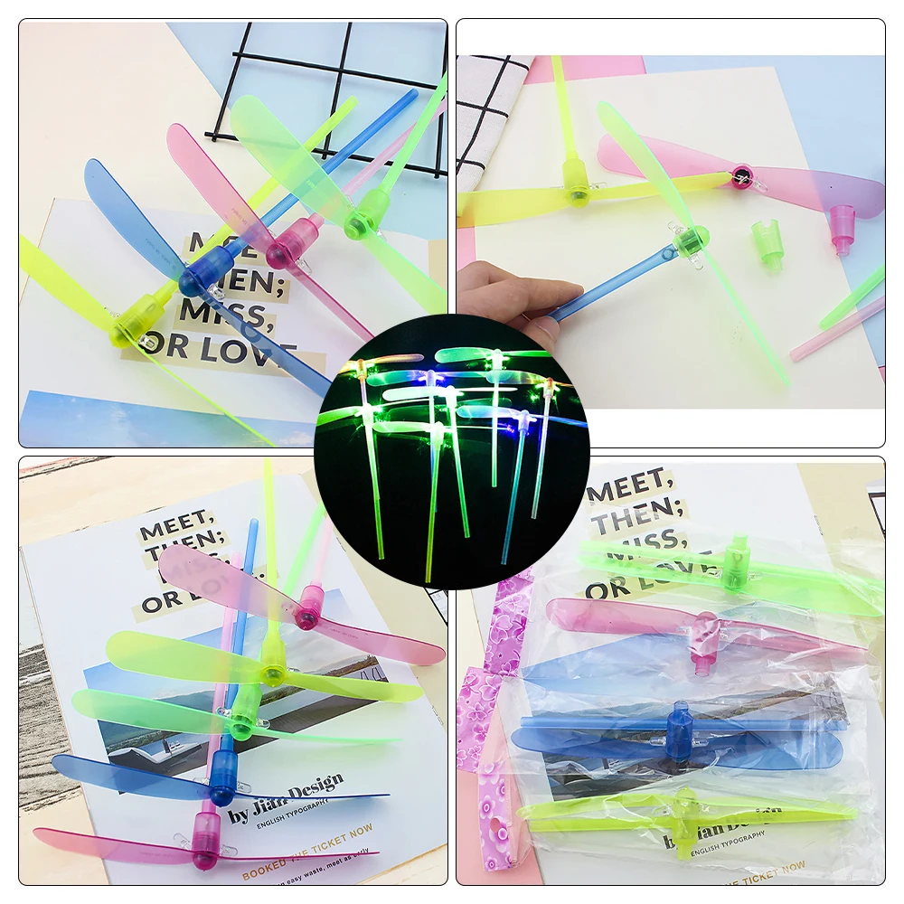 1 шт. ручной толчок игрушка ABS Материал Летающий светодиодный освещение открытый