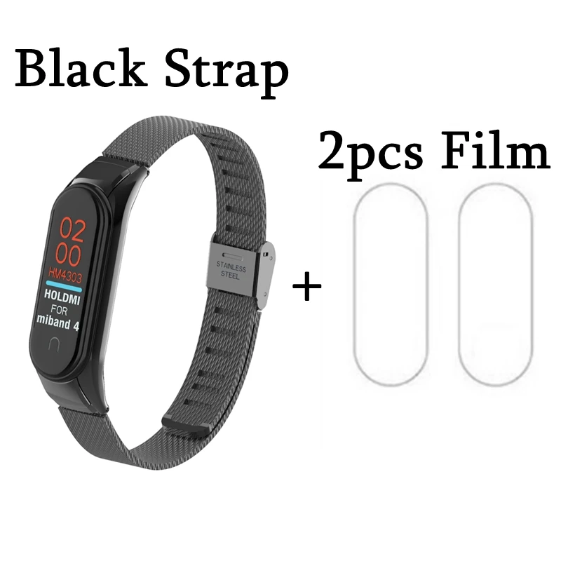 Buckle Metal 02 OLLIVAN mi Band 4 металлический ремешок с пряжкой для Xiaomi mi Band 4 3 браслет mi band 4 Band 4 аксессуары Магнитный браслет с пленкой - Цвет: Buckle Metal 02