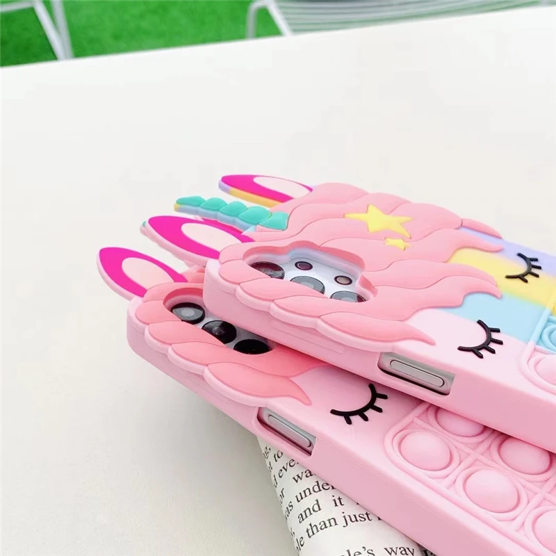 pop bubble fidget toys case for samsung galaxy s21 s20 fe s10 s9 plus note 9 10 20 ultra m11 m01 m02s m12 f12 f02s unicorn cover free global shipping