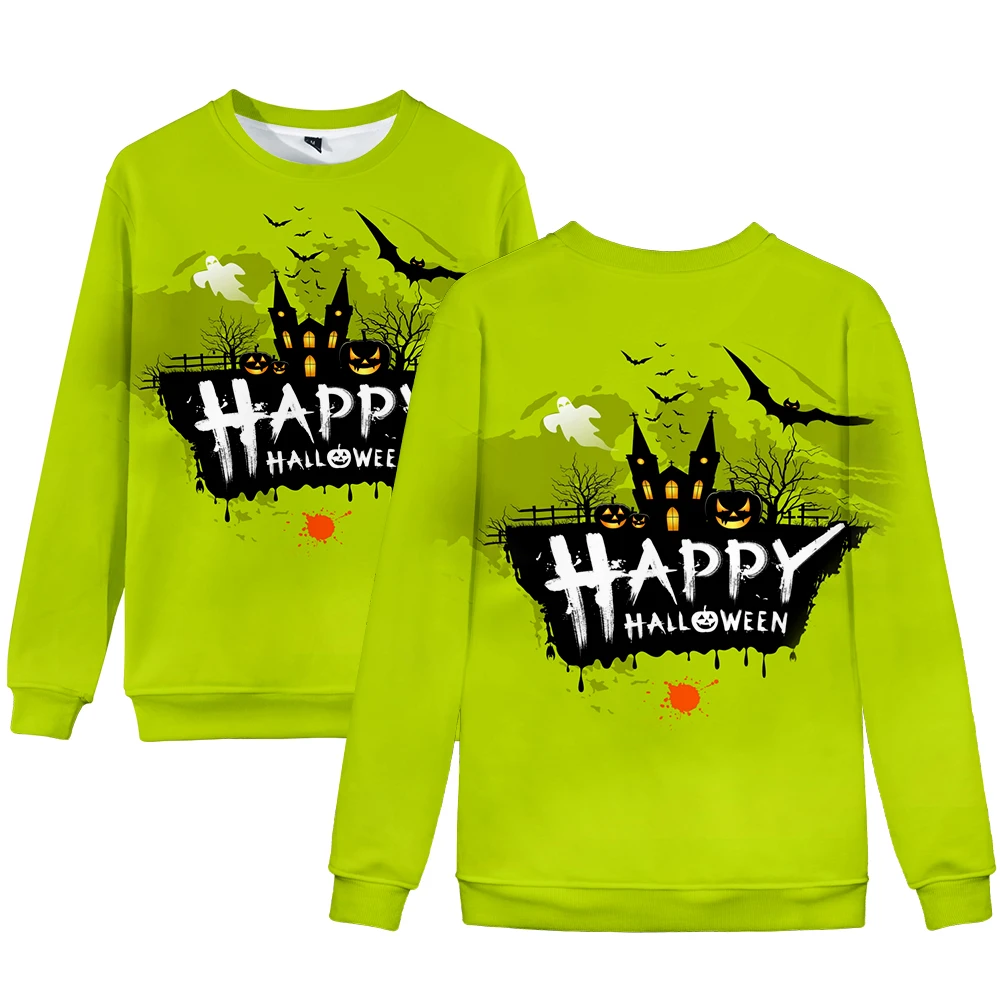 Happy Halloween 3D Women Pullovers Print Crew neck sweater Jumper Sweatshirt Winter Lady Hem | Мужская одежда