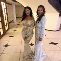 off the shoulder velour moroccan kaftan evening dress full sleeve lace beaded muslim prom dress arabic special occasion gowns