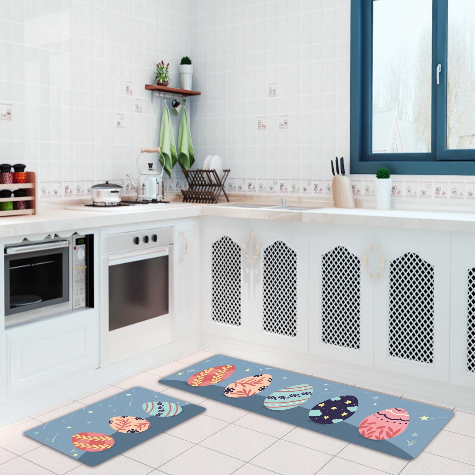 QIYI Long Kitchen Mat Tapete Doormats Non-Slip Anti Fatigue Floor Carpet Bathroom Rug Waterproof Foam Cushioned Rugs |