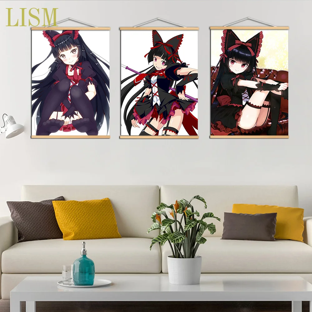 Ворота Jieitai Kanochi Nite Kaku Tatakaeri Rory Mercury Аниме Манга настенный постер из массива дерева