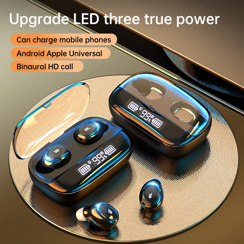 

Wireless Earphone M-U8 TWS5.0 Digital Display Headset 9D Heavy Stereo Touch Earphone Bluetooth-compatible For Samsung Xiaomi