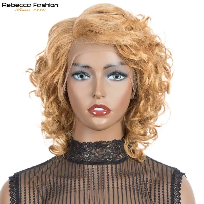 Короткие парики Ребекка вьющиеся волнистые волосы на сетке фронтальные