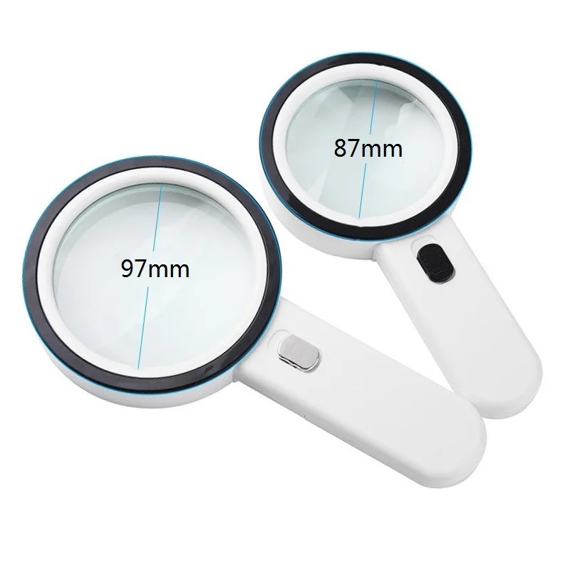 Увеличительное стекло с 10 светодиодный ручная Лупа подсветкой большая линза