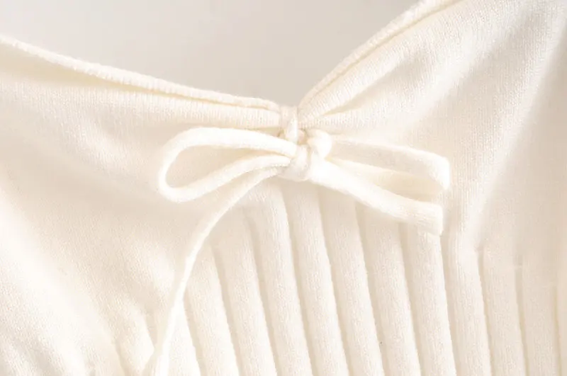 Bazaleas Elegant Lantern Sleeve Women Knitted Sweater Vintage sweater women France White Pullovers Dropshipping | Женская одежда