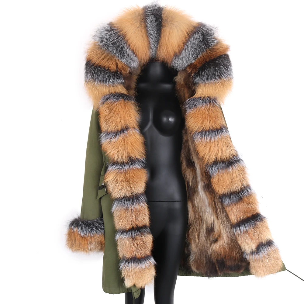 Real Raccoon Fur Coat Women Parkas Waterproof Long Winter Jacket Detachable Fashion Outwear Streetwear Luxury Clothes