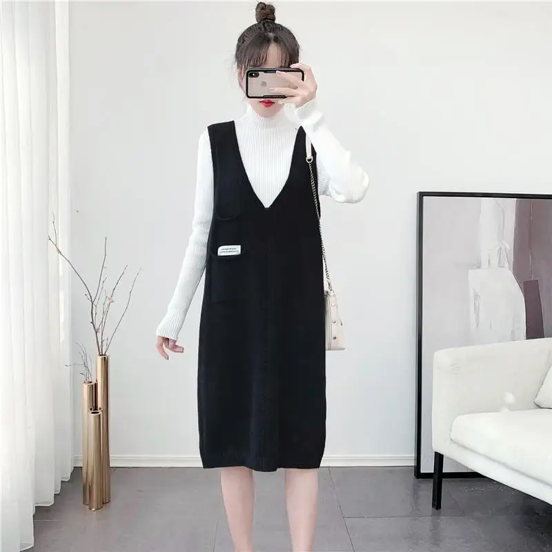 Женское длинное трикотажное платье повседневный Свитер оверсайз без рукавов