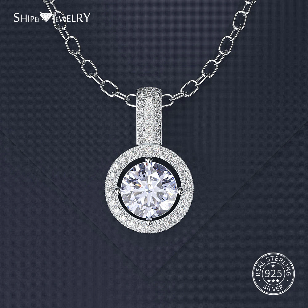 Женское Ожерелье с круглой подвеской Shipei ювелирное изделие из 100% стерлингового