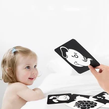Montessori Baby Toys Black White Flash Cards High Contrast Visual Stimulation Learning Educational Flashcard Toddler Sensory Toy
