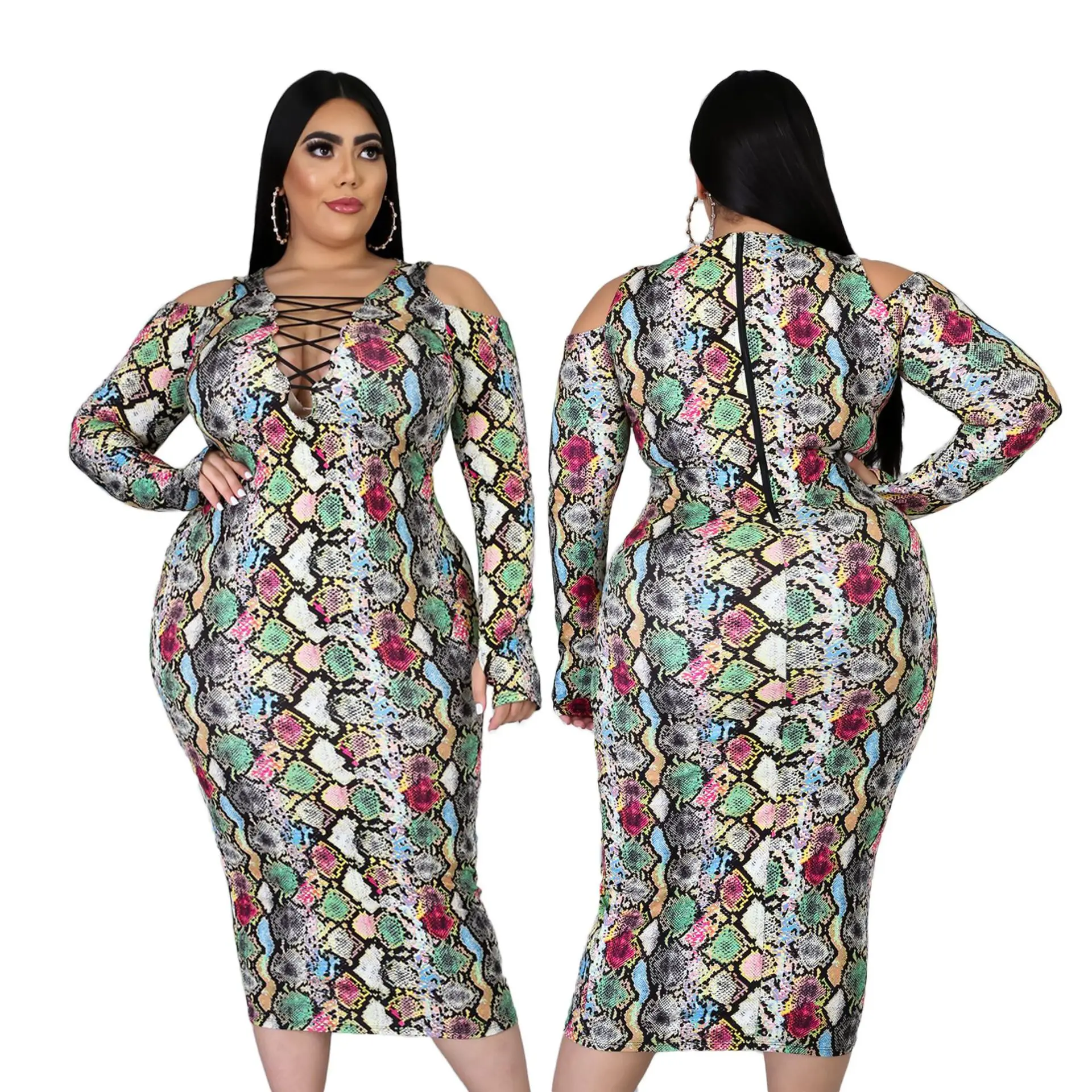 

Женское платье с длинным рукавом, размеры до 5xl