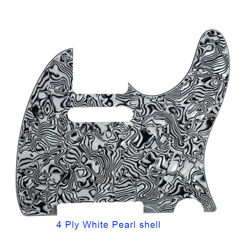 White Pearl Shell Запчасти для гитары Pleroo-для стандарта США, 5 винтовых отверстий, 52 года, Tele Telecaster, гитарная накладка, царапина, Многоцветный выбор - Цвет: White Pearl Shell