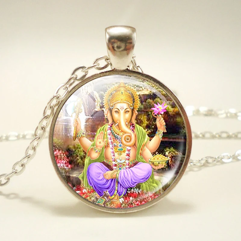 Lakshmi кулон богини ожерелье Ювелирное Украшение Hinduism подвеска амулет стеклянный