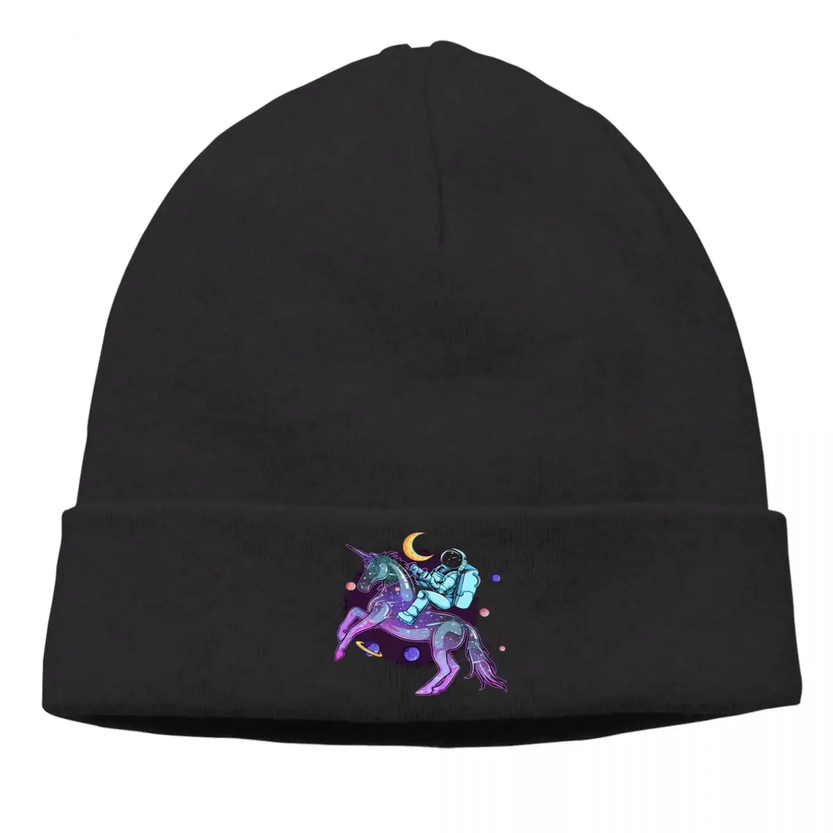 

Skullies Beanies Caps Astronauts Ride On A Space Unicorn Horse Knitting Winter Warm Bonnet Hats Ski Cap