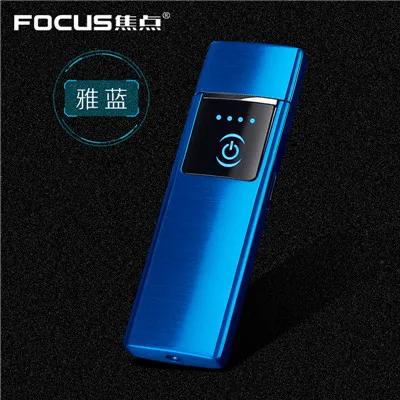 blue Вольфрамовая турбо USB Зажигалка сенсорный выключатель Зажигалка сигареты для курения Ciga Электронная зажигалка гравировка - Цвет: blue