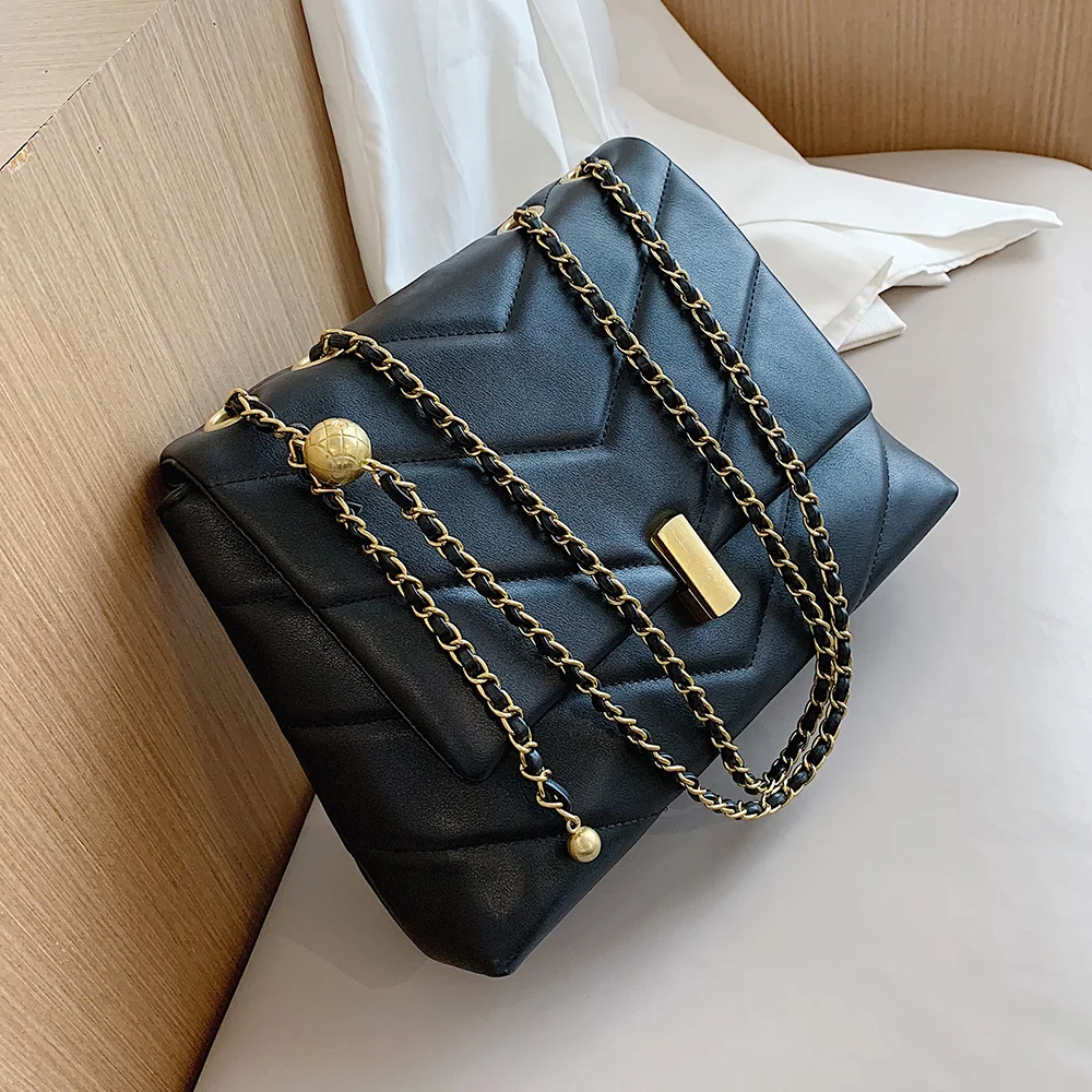 

Small PU Leather Crossbody Bags for Women 2021 Winter Branded Handbags Female Trend Lady Designer Chain Women's Hand Bag