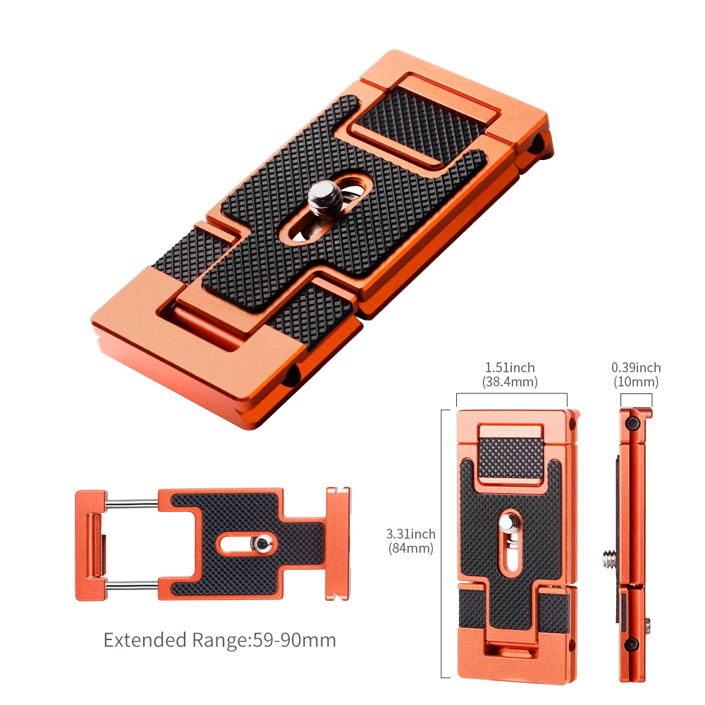 

K&F Concept Camera Smartphone Tripod Mount Aluminum Alloy Quick Release Plate With 1/4 Inch Screw For Camera and Phone