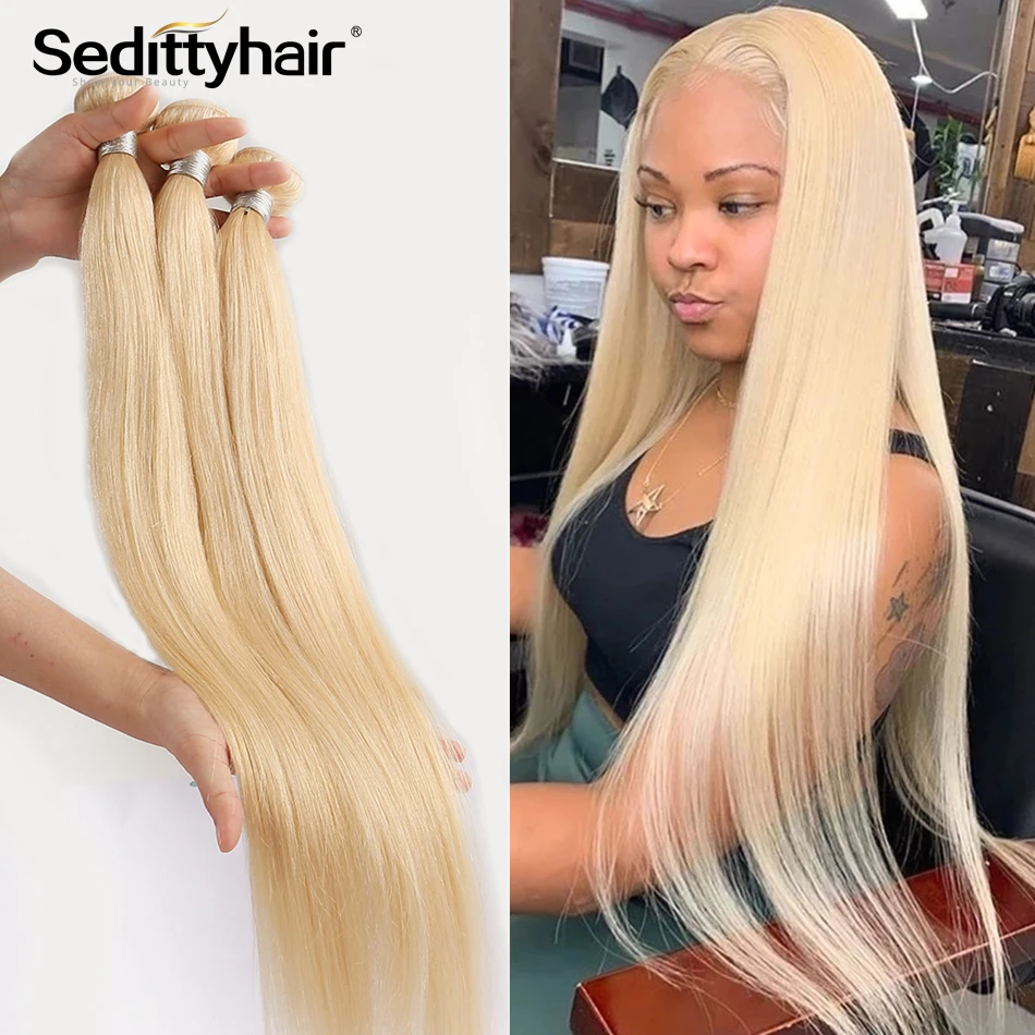 

613 Blonde Honey Straight 26 28 30 Inch Brazilian Remy Hair 1 3 4 Bundles Long Human Hair Weave Bundles Free Shipping