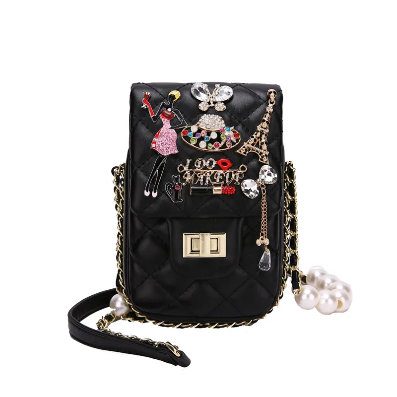 

Fun fashion sequined embroidery letter vase shape chain shoulder bag ladies handbag crossbody messenger bags purse