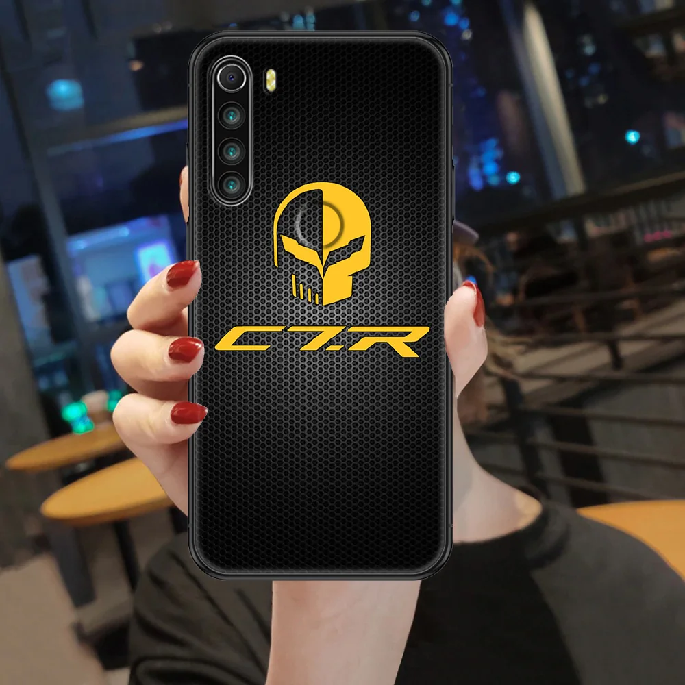 

Super Car Corvette V8 Phone case For Xiaomi Redmi Note 7 7A 8 8T 9 9A 9S 10 K30 Pro Ultra black painting back silicone