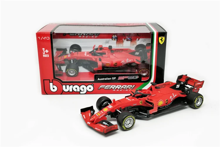 1:43 Bburago F1 2019 Ferrar SF90 Формула 1 гоночная модель автомобиля из литого под