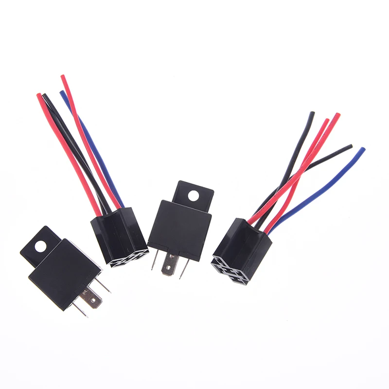 1Set DC 12V/24V 40A AMP Relay & Socket SPDT 5 Pin Wire YCL-12V-C JD1914 For Auto Car Truck Accessories | Строительство и